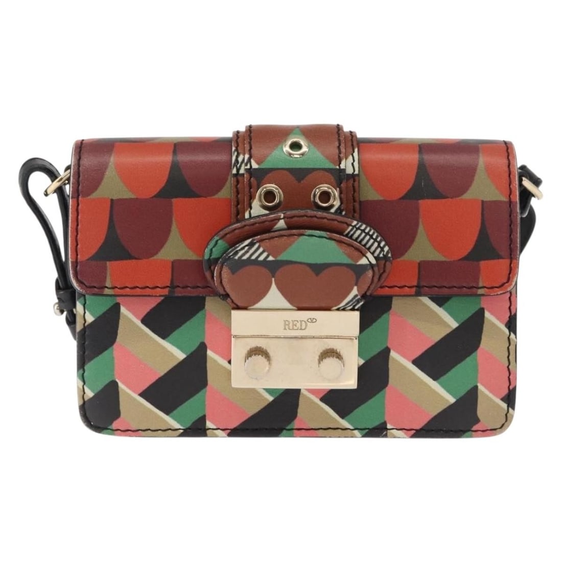 Valentino Garavani Glam Lock Shoulder Bag in Multicolor Printed Leather: Valentino Garavani Glam Lock Shoulder Bag in Multicolor Printed Leather This Valentino Garavani Glam Lock shoulder bag features a multicolor printed leather exterior. Designed for women, it is crafted