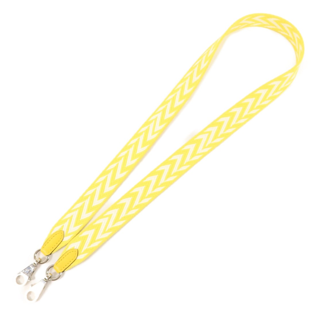 Hermes Sangle Zigzag shoulder strap in lime Swift leather and canvas: Hermes Sangle Zigzag shoulder strap in lime Swift leather and canvas Hermes Sangle Zigzag shoulder bag strap in lime and yellow with Vaux Swift leather, calfskin, and canvas construction. Made in Fran