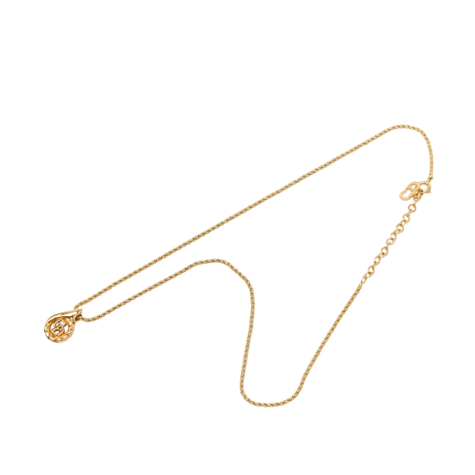 Dior CD Logo Pendant Necklace Gold Tone Metal: Dior CD Logo Pendant Necklace Gold Tone Metal Dior gold plated CD pendant necklace with a gold-tone chain and CD logo pendant. It features a spring ring closure and remains a stylish costume jewelry p