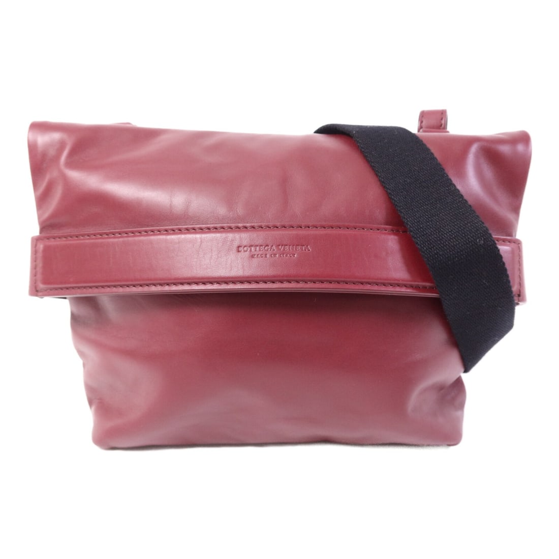Bottega Veneta Marco Poio Red Calfskin Shoulder Messenger Bag: Bottega Veneta Marco Poio Red Calfskin Shoulder Messenger Bag Bottega Veneta Marco Poio messenger shoulder bag in red and wine calfskin leather. This women's shoulder bag features a magnetic pocket an