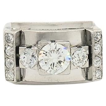 Art Deco Platinum Diamond Tank Ring Size 7 (1 of 9)