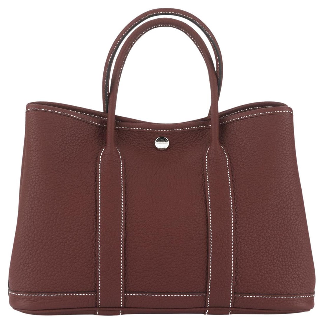 Hermes Small Garden Party Bag Rouge H Negonda Leather Palladium: Hermes Small Garden Party Bag Rouge H Negonda Leather Palladium Introducing the elegant Hermes Garden Party Mini, crafted from luxurious rouge H Negonda leather and adorned with palladium hardware. Th