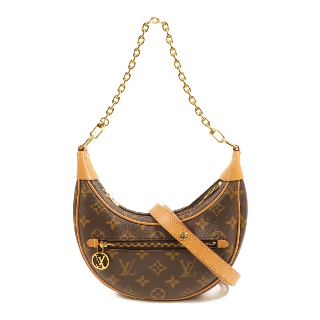 Louis Vuitton Loop M81098 2 Way Monogram Shoulder Bag Brown: Louis Vuitton Loop M81098 2 Way Monogram Shoulder Bag Brown Louis Vuitton Loop 2-way shoulder bag in brown Monogram PVC coated canvas. This women's bag features a compact silhouette with both handle a