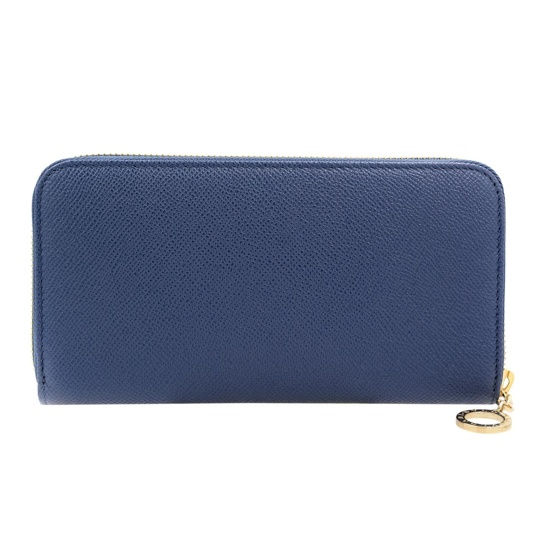 Bvlgari Indigo Topaz Leather Zip Around Large Wallet: Bvlgari Indigo Topaz Leather Zip Around Large Wallet Elevate your accessory collection with this Bvlgari ladies wallet, beautifully crafted from indigo topaz bright grain calf leather. This stylish an