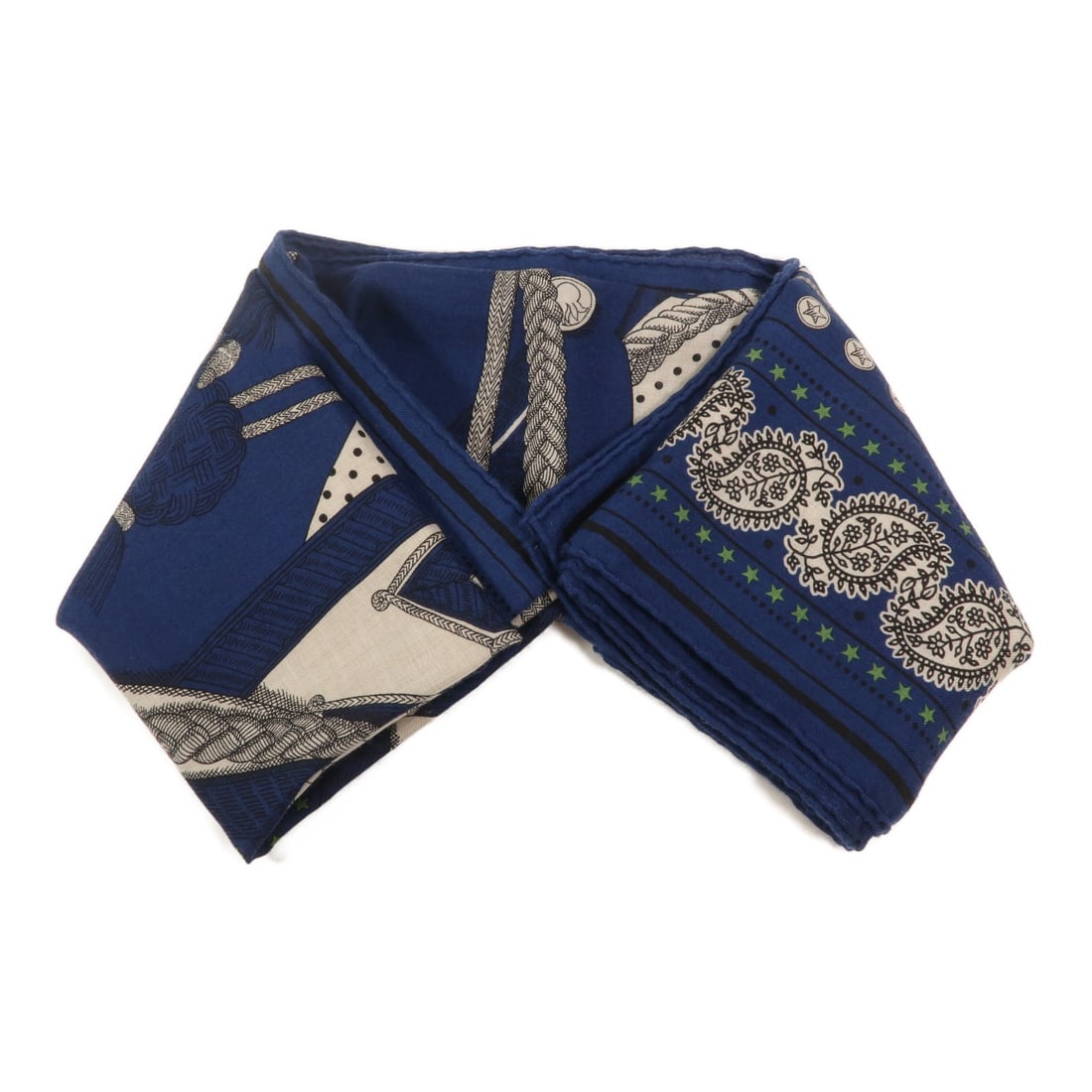 HERMES Silk Cashmere 140x140 Blue Womens Scarf (1 of 9)