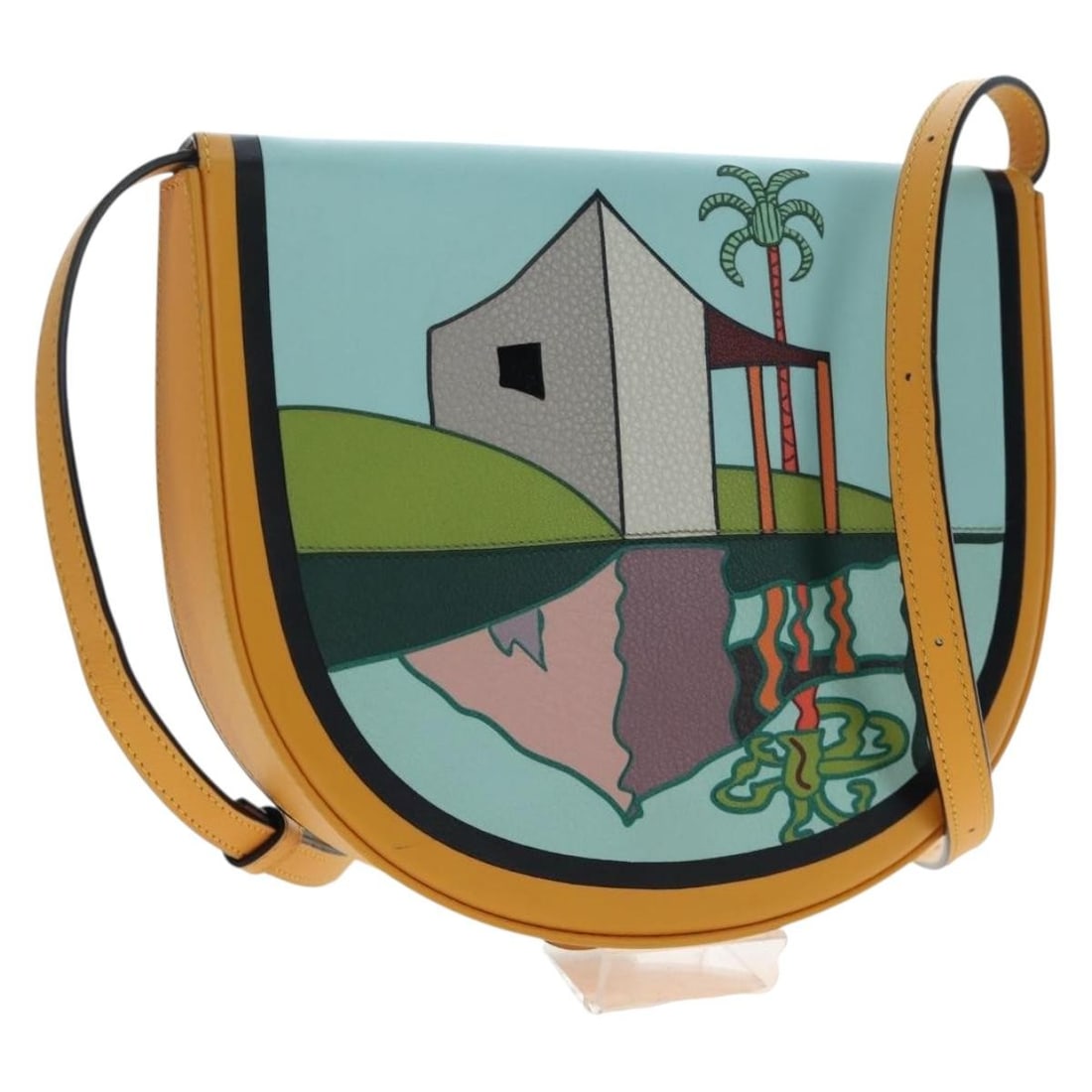 LOEWE Ken Price La Palme Heel shoulder bag yellow leather: LOEWE Ken Price La Palme Heel shoulder bag yellow leather LOEWE Ken Price Collaboration La Palme Heel shoulder bag in yellow and silver leather. Made in Spain, this women's bag includes a dust bag and