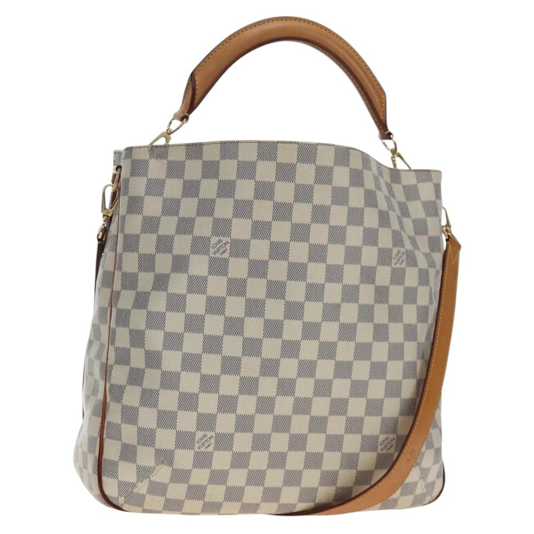 Louis Vuitton Soffi White Canvas Handbag: Louis Vuitton Soffi White Canvas Handbag Louis Vuitton Soffi handbag in canvas with a white finish. This pre-owned piece is in good condition with light wear to the exterior and interior, corner wear,