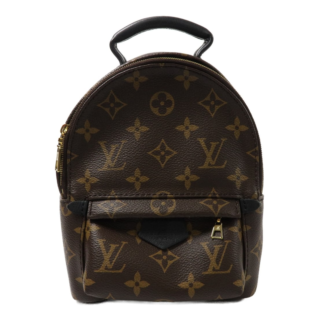 Louis Vuitton Palm Spring Mini Monogram Backpack M44873 Brown: Louis Vuitton Palm Spring Mini Monogram Backpack M44873 Brown Louis Vuitton Palm Spring Mini backpack in brown Monogram PVC coated canvas. This women's daypack features a compact design with an outsid