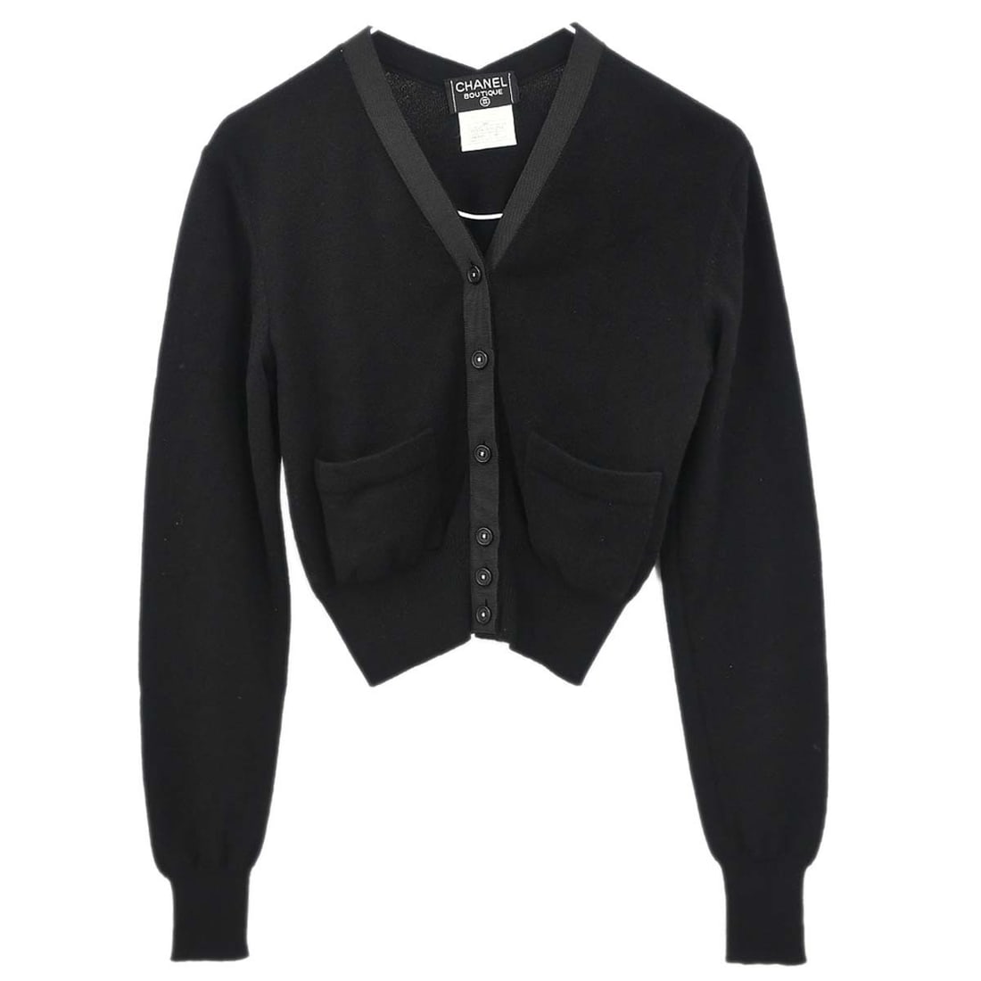 CHANEL 95A black cashmere cardigan sweater women's size 40 (1 of 18)