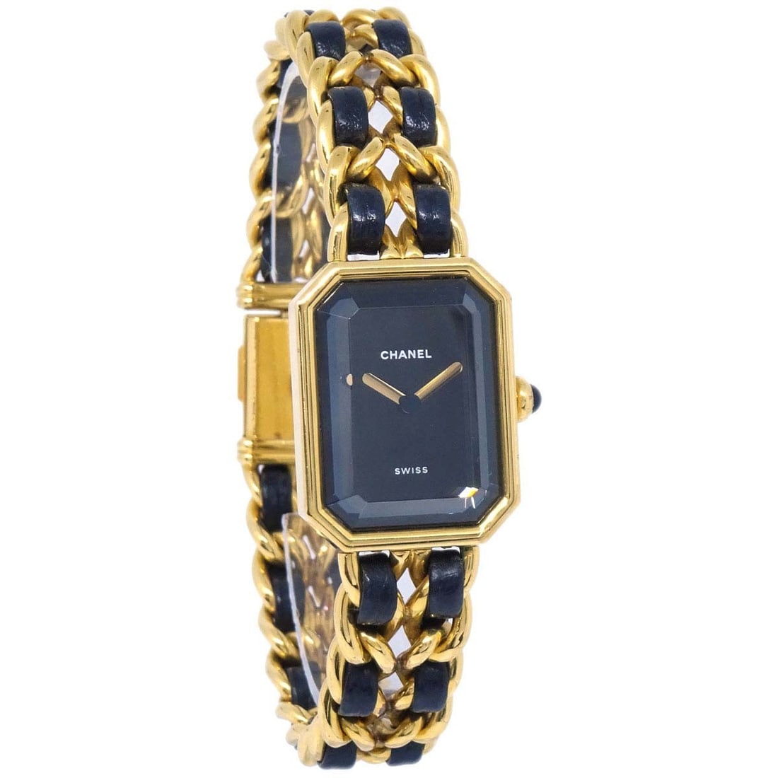 CHANEL Premiere women's quartz wristwatch gold plated black gold Swiss made: CHANEL Premiere women's quartz wristwatch gold plated black gold Swiss made Chanel Premiere women's wristwatch with a quartz movement and analog display. It features a black gold case, black gold dial