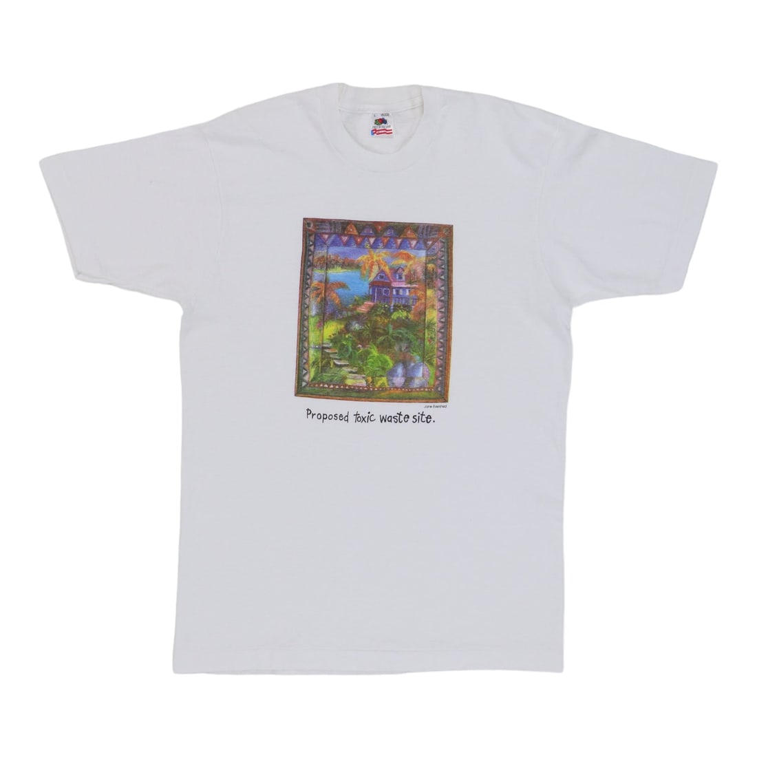 Jane Evershed Proposed Toxic Waste Site 1990s Cotton Shirt Large (1 of 4)