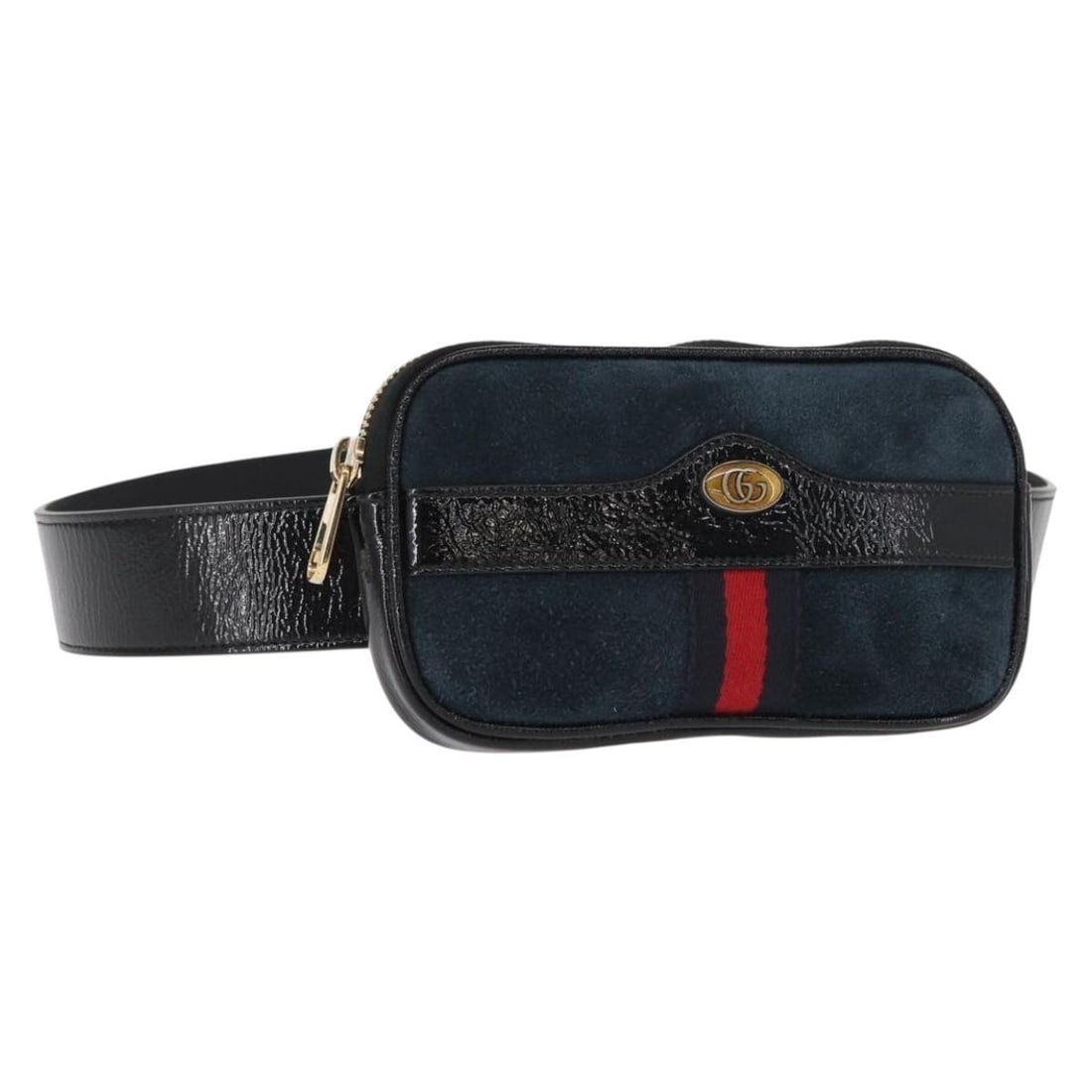 Gucci 519308 Sherry Line suede waist bag navy gold: Gucci 519308 Sherry Line suede waist bag navy gold Gucci Sherry Line waist bag in navy suede with gold-tone enamel accents. Made in Italy, this women's bag includes a dust bag and is identified by pro