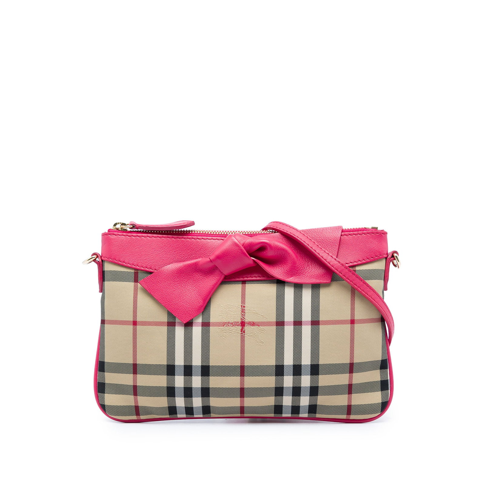 Burberry Peyton Bow Tie Crossbody in Haymarket Check Nylon (1 of 5)