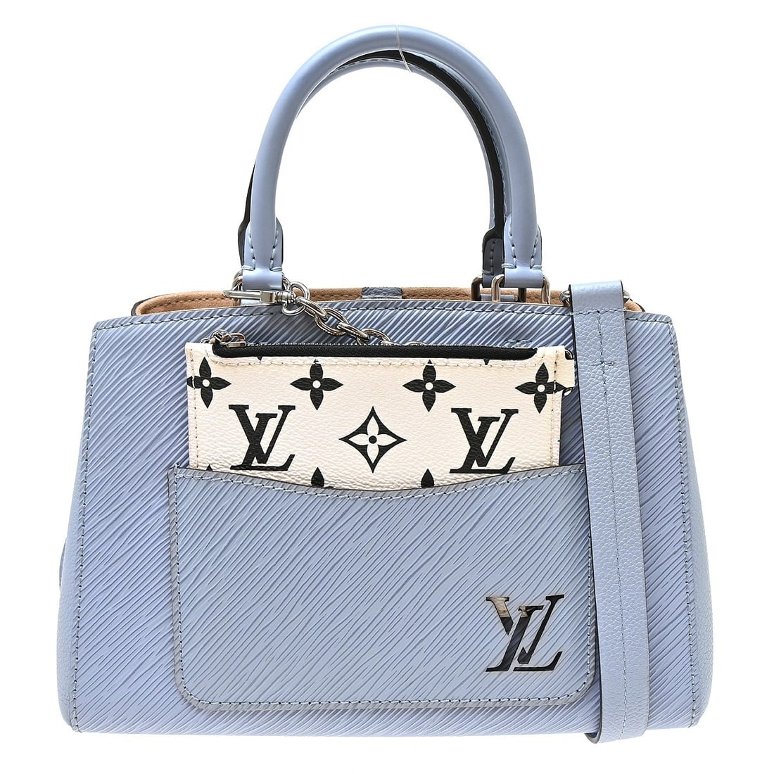 Louis Vuitton Marelle Tote Blue Leather Handbag: Louis Vuitton Marelle Tote Blue Leather Handbag Louis Vuitton Marelle Tote in Epi leather, designed for women and presented in blue. Made in France, this tote measures 25 cm x 17 cm x 7 cm. The item i