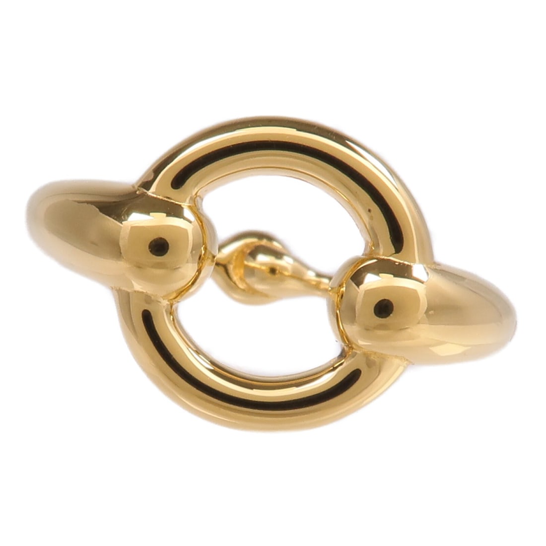 Hermes Gold Tone Metal Scarf Ring with Storage Box (1 of 8)