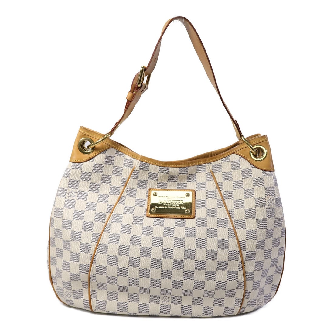 Louis Vuitton Galliera PM N55215 Shoulder Bag Damier Azur White: Louis Vuitton Galliera PM N55215 Shoulder Bag Damier Azur White Louis Vuitton Galliera PM shoulder bag in Damier Azur PVC coated canvas with a white exterior. This women's shoulder bag is made in Fran