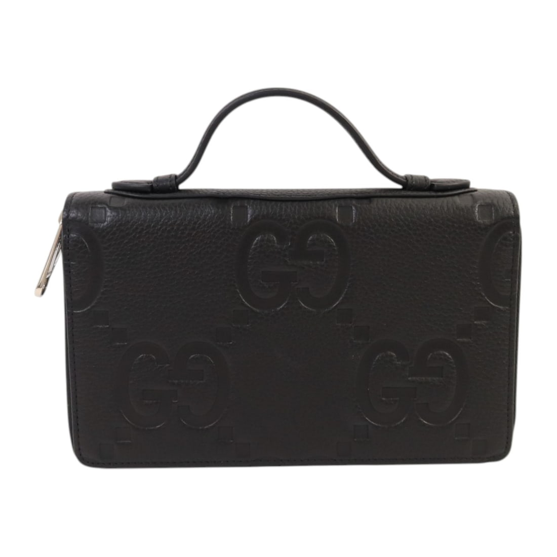 Gucci 751760 GG Travel Document Handbag Black Calfskin Leather SHW: Gucci 751760 GG Travel Document Handbag Black Calfskin Leather SHW A GUCCI SHW GG Travel Document Case/Handbag in black calfskin leather, model 751760. This mens regular-size piece is made in Italy an