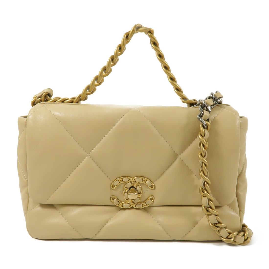 CHANEL AS1160 C19 Small Lambskin 2 Way Shoulder Bag Beige (1 of 14)