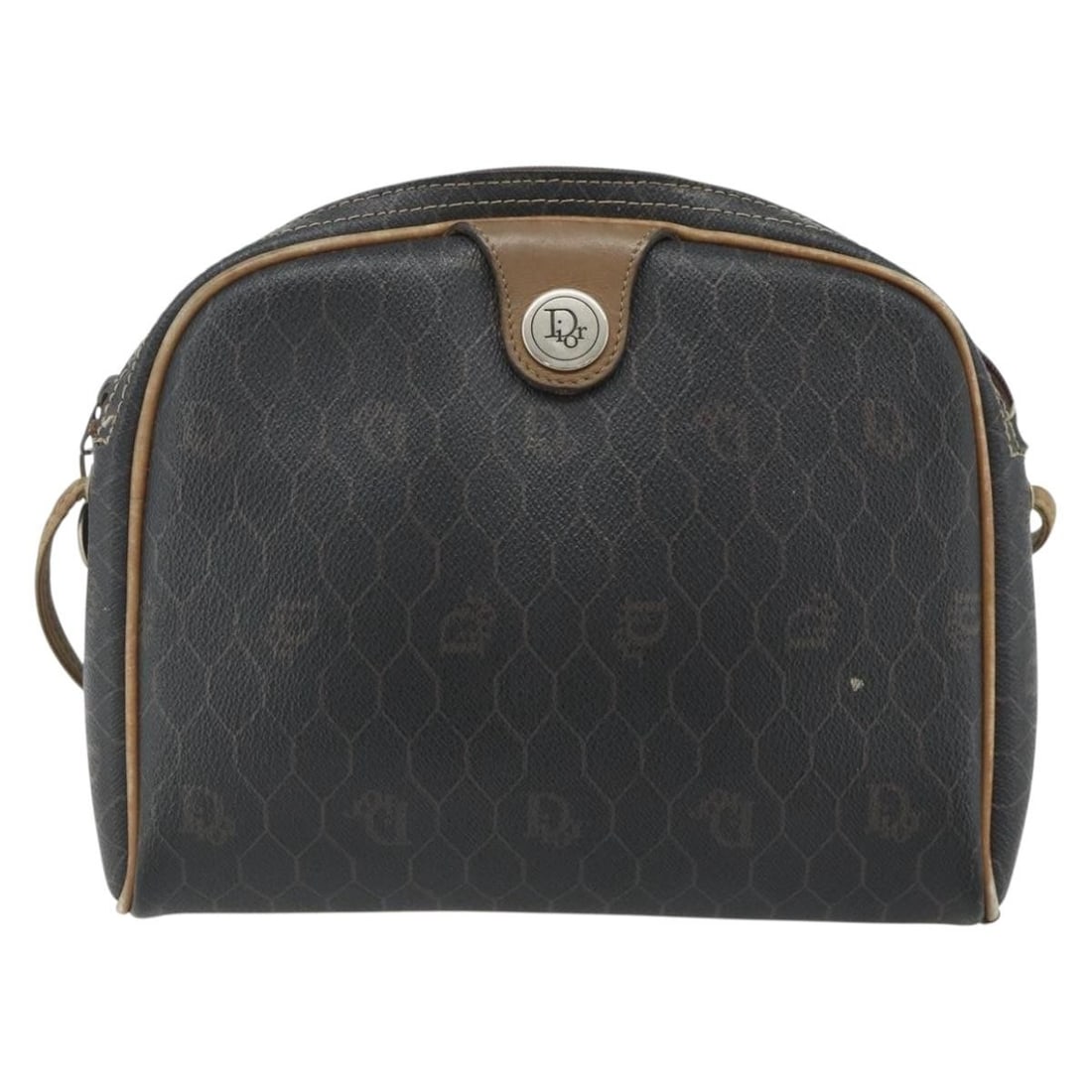 Christian Dior Vintage Honeycomb black canvas shoulder bag: Christian Dior Vintage Honeycomb black canvas shoulder bag Vintage Christian Dior Honeycomb canvas bag in black. This piece is in fair overall condition with visible wear throughout, including an out-