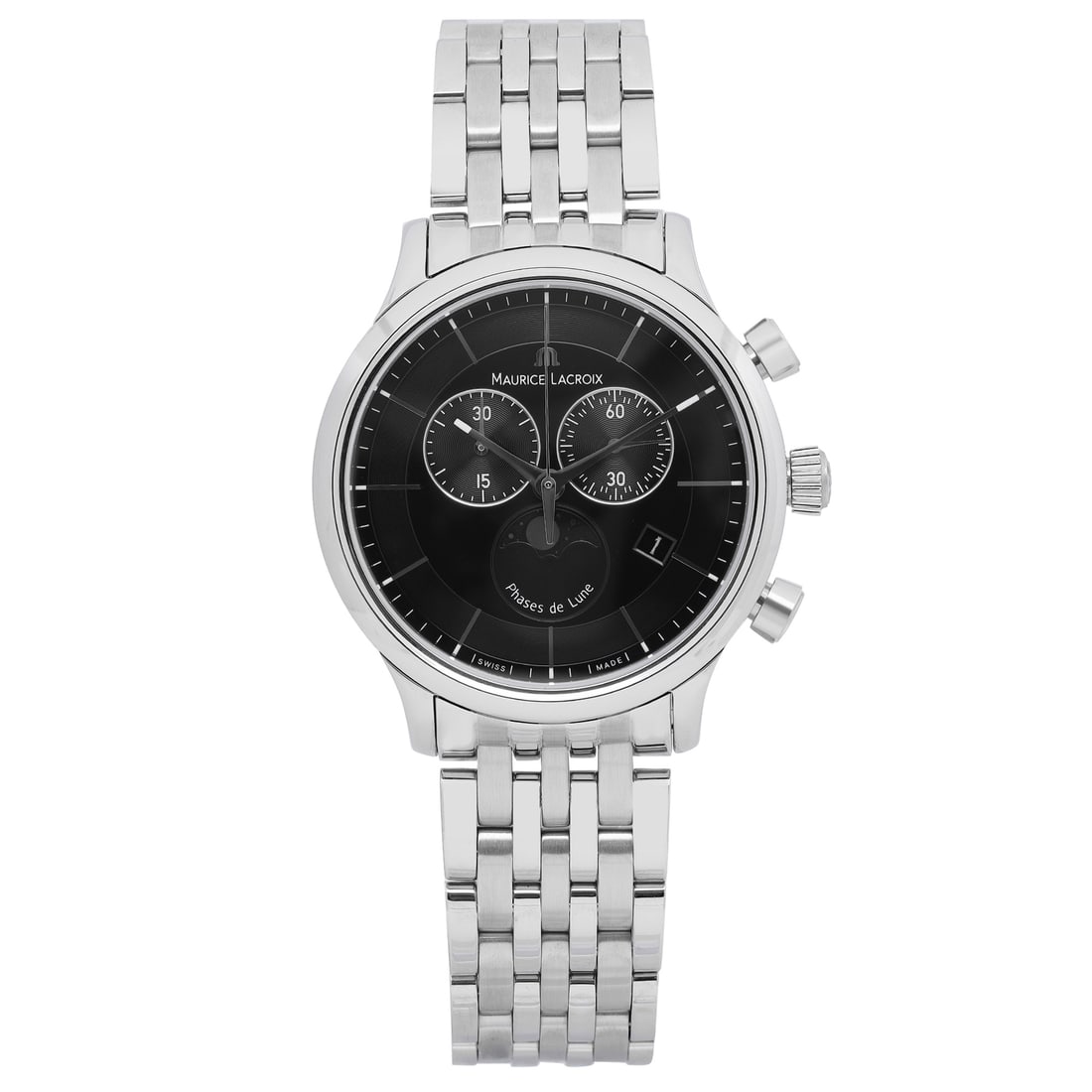 Maurice Lacroix Les Classiques 40mm Steel Black Dial Men's Watch Moon Phase LC1148-SS002-331: Maurice Lacroix Les Classiques 40mm Steel Black Dial Men's Watch Moon Phase LC1148-SS002-331 Discover the exquisite Maurice Lacroix Les Classiques wristwatch, a perfect blend of elegance and functiona