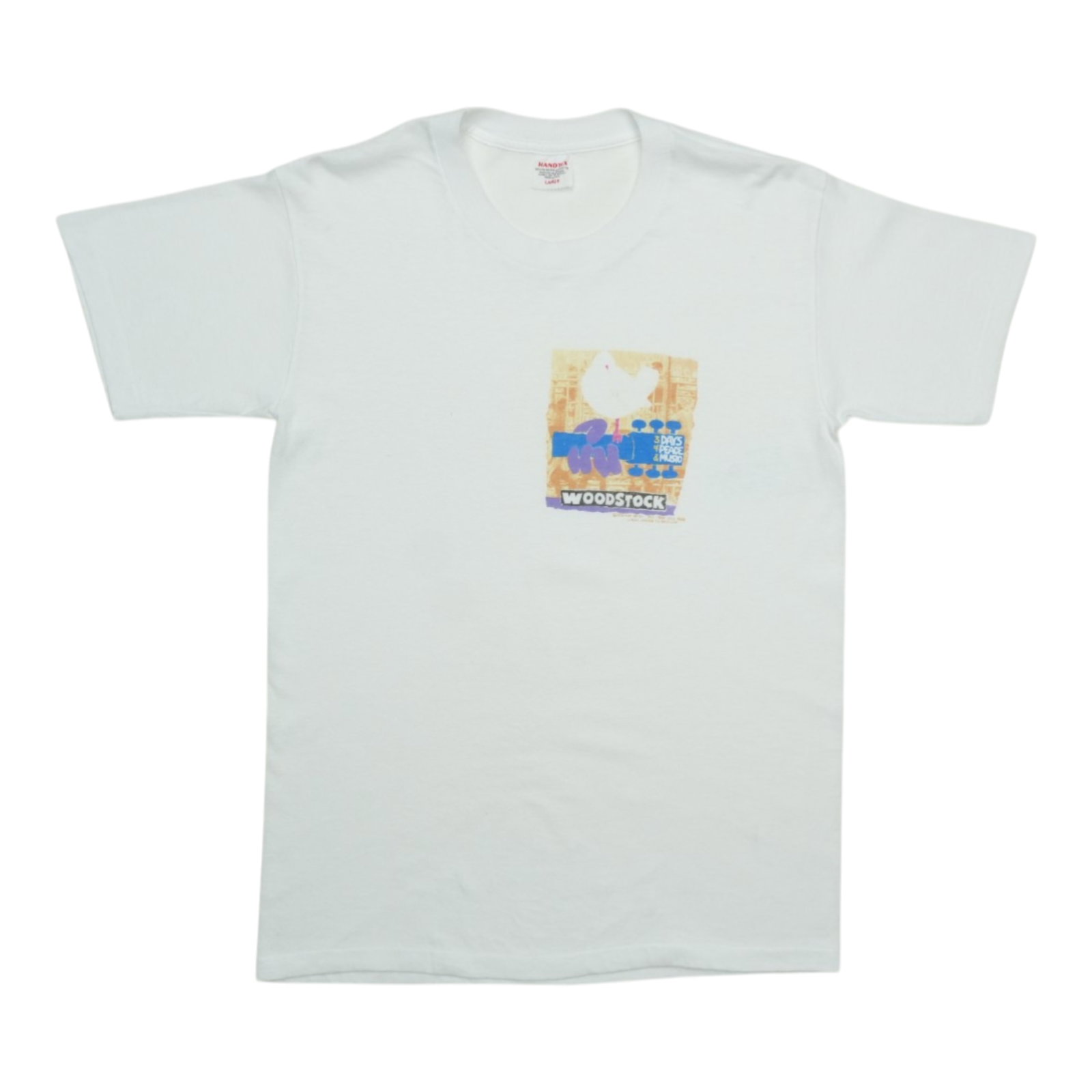 Vintage 1989 Woodstock White Single Stitch T Shirt Large (1 of 4)