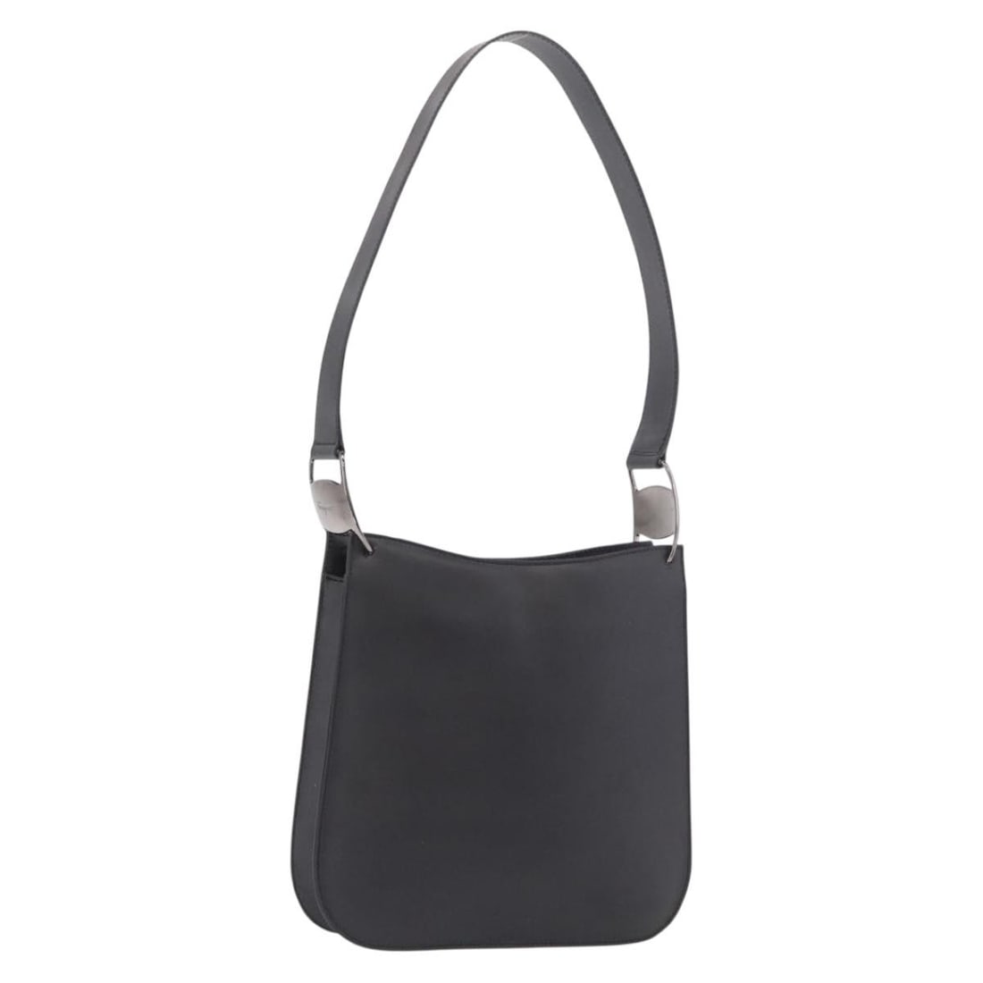Salvatore Ferragamo Black Silver Enamel Shoulder Bag Made in Italy: Salvatore Ferragamo Black Silver Enamel Shoulder Bag Made in Italy Salvatore Ferragamo shoulder bag in black and silver enamel with a slim profile and shoulder strap. Made in Italy, this women's bag i