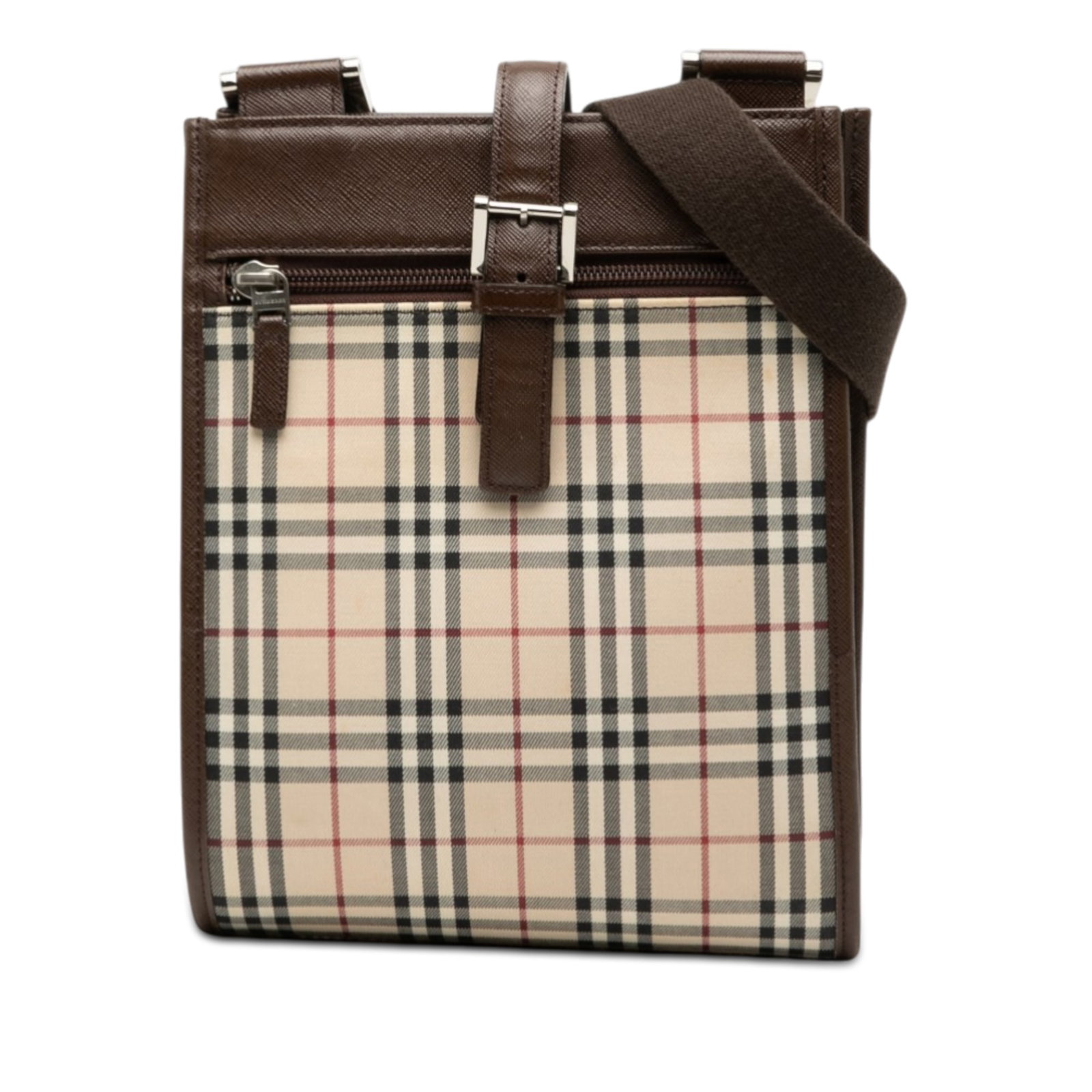 Burberry House Check Beige Canvas Crossbody Bag: Burberry House Check Beige Canvas Crossbody Bag This Burberry House Check Canvas Crossbody bag features the brand's signature house check canvas with leather trim and an adjustable flat canvas strap. 