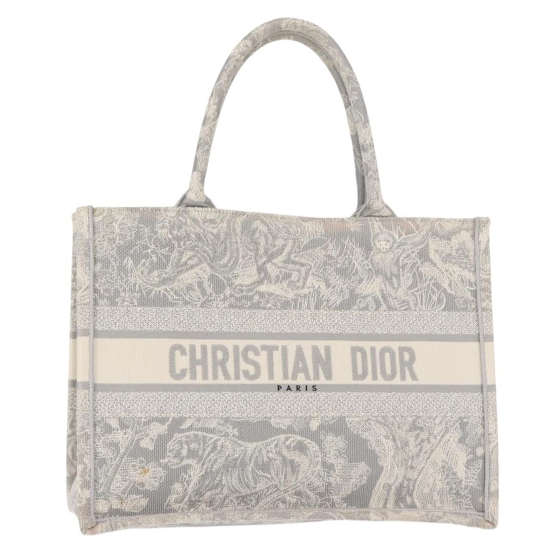 Christian Dior Toile de Jouy Gray Canvas Book Tote Handbag: Christian Dior Toile de Jouy Gray Canvas Book Tote Handbag Christian Dior Toile De Jouy Book Tote handbag in gray canvas, made in Italy. This women's bag is offered with reasonable wear and tear consi