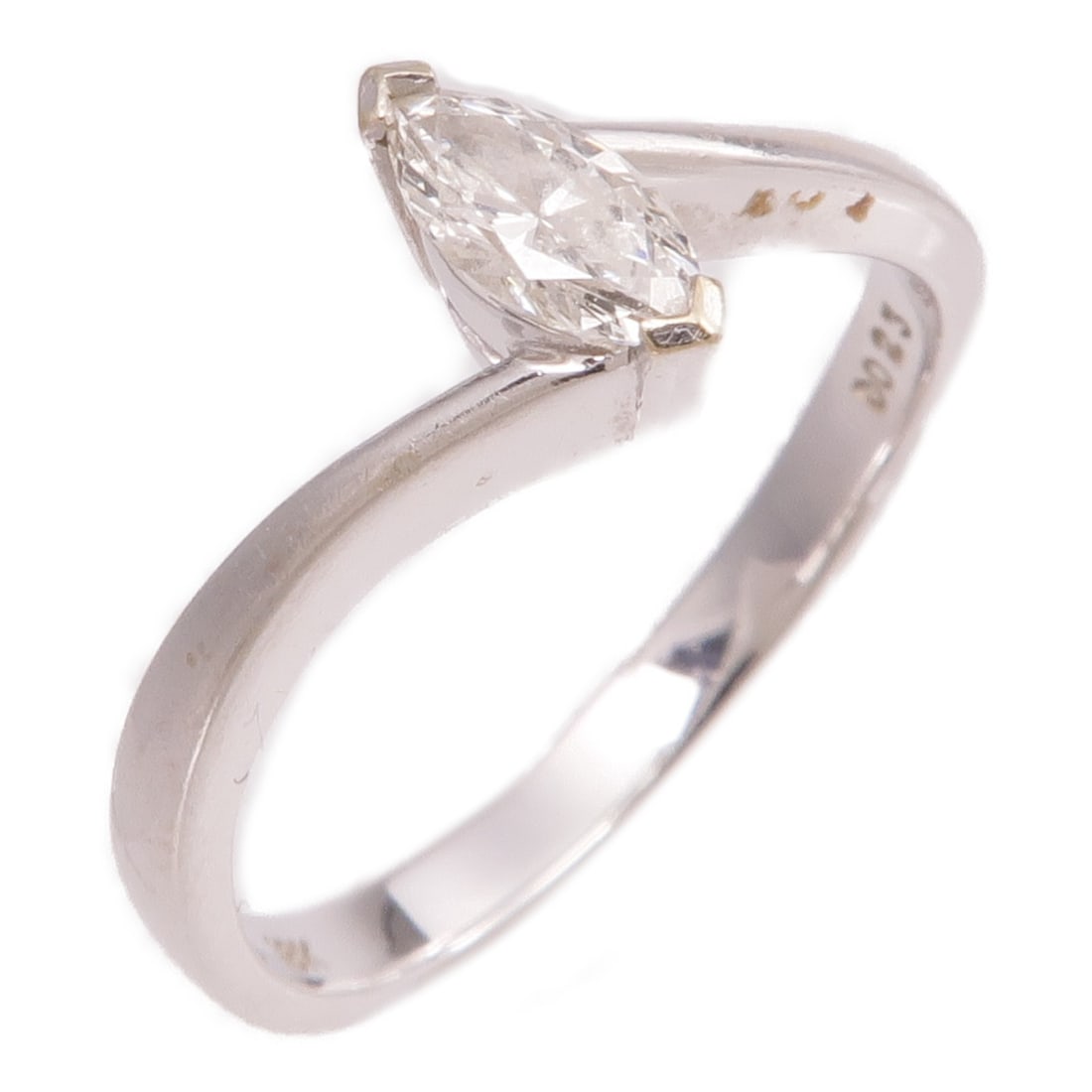 18K White Gold Diamond Ring Brand Jewelry Size 5.75 (1 of 8)