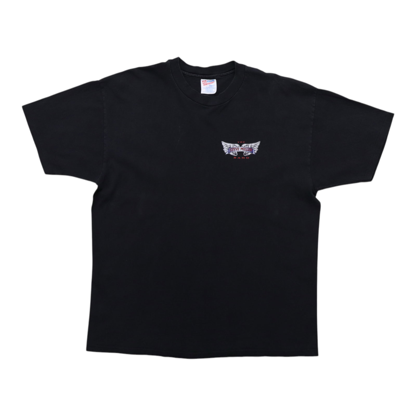 Black 1997 Steve Miller Band Tour T Shirt XL: Black 1997 Steve Miller Band Tour T Shirt XL Authentic original vintage 1997 Steve Miller Band tour shirt with front and back graphics. This black cotton T-shirt is tagged Extra Large and is in good c