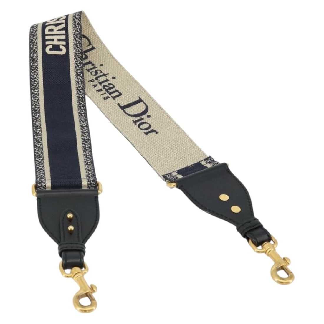 Christian Dior navy canvas shoulder strap accessory: Christian Dior navy canvas shoulder strap accessory This Christian Dior shoulder strap is crafted from navy canvas and is designed for use with compatible bags. Measuring approximately 2.4 inches (6 c