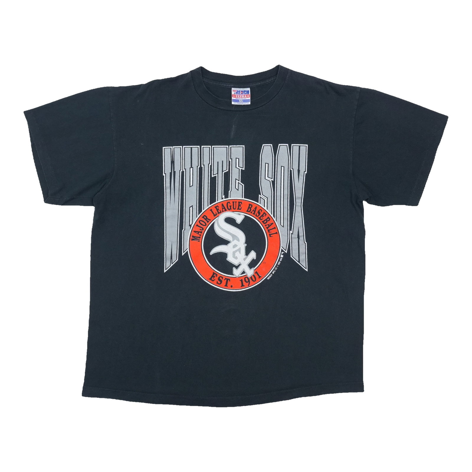 Vintage 1990s Chicago White Sox Black Cotton T Shirt XL (1 of 6)