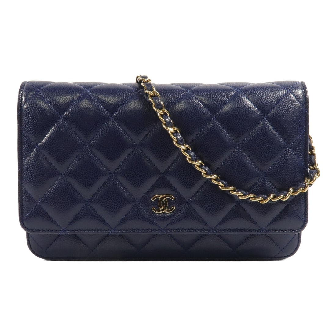 CHANEL AP0250 WOC Shoulder Bag Blue Calfskin CC Gold Hardware (1 of 13)