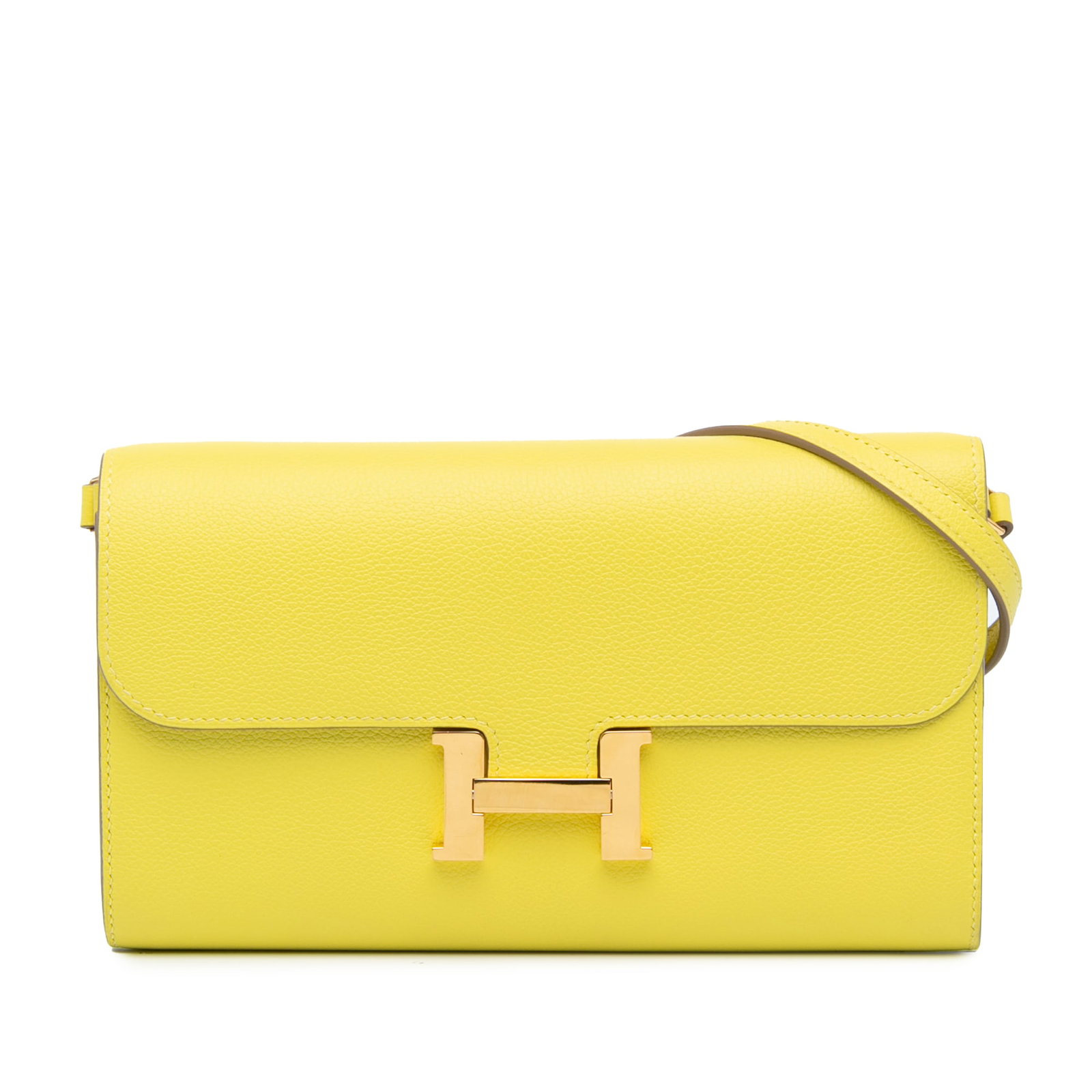 Hermes Evercolor Constance Wallet To Go Lime Leather with Strap: Hermes Evercolor Constance Wallet To Go Lime Leather with Strap Discover the exquisite Hermes Evercolor Constance Wallet To Go, crafted from vibrant evercolor leather in a striking Lime color. This st