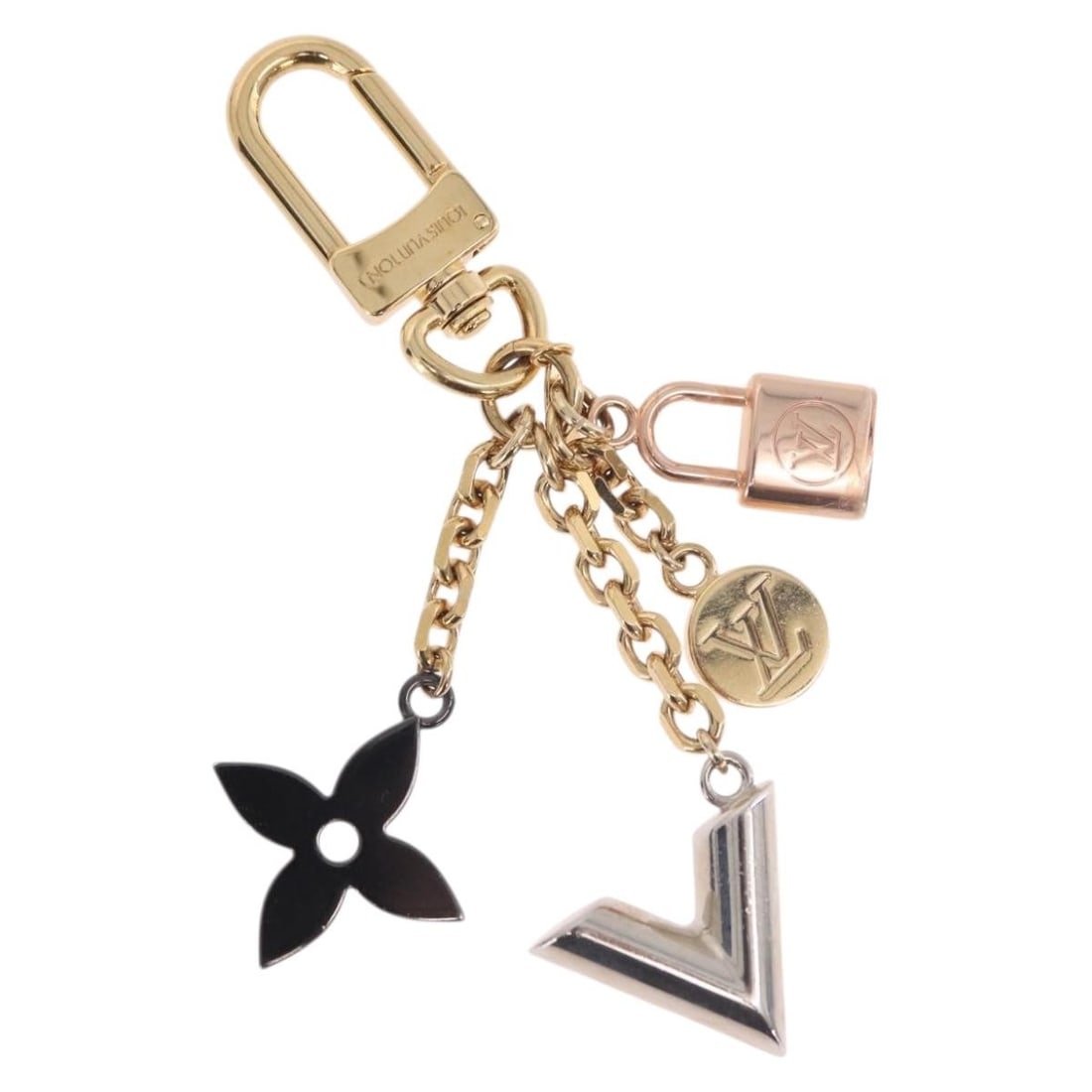 Louis Vuitton M67377 CaleidoV Metal Bag Charm Gold Tone Silver (1 of 15)