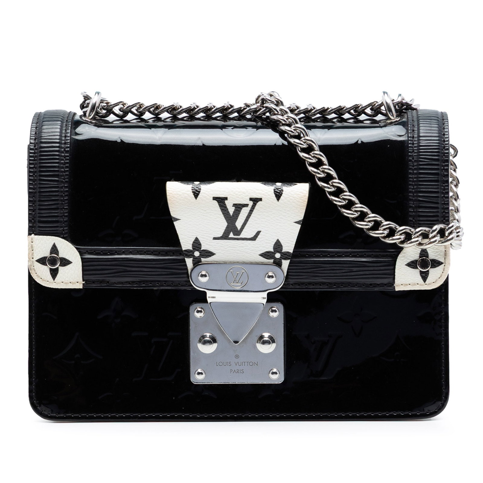 Louis Vuitton Wynwood Monogram Vernis leather shoulder bag: Louis Vuitton Wynwood Monogram Vernis leather shoulder bag Louis Vuitton Monogram Vernis Wynwood shoulder bag crafted with a monogram vernis leather body, epi leather, and monogram canvas trim. It fea