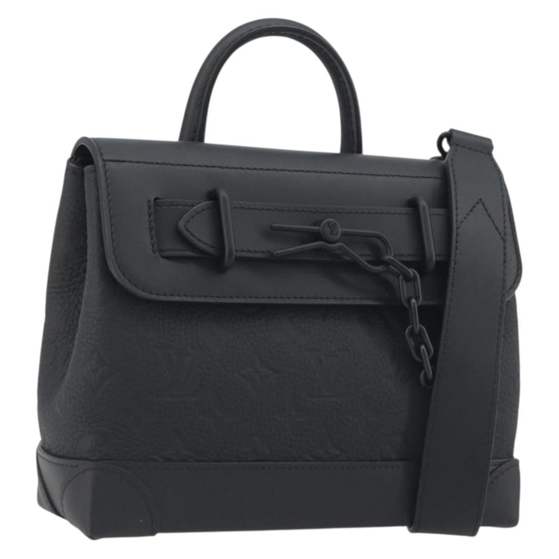 Louis Vuitton M24436 Taurillon Clemence PM Shoulder Bag Black: Louis Vuitton M24436 Taurillon Clemence PM Shoulder Bag Black Louis Vuitton Taurillon Clemence Monogram Steamer PM shoulder bag in black monogram canvas. Made in France, this women's bag includes a du