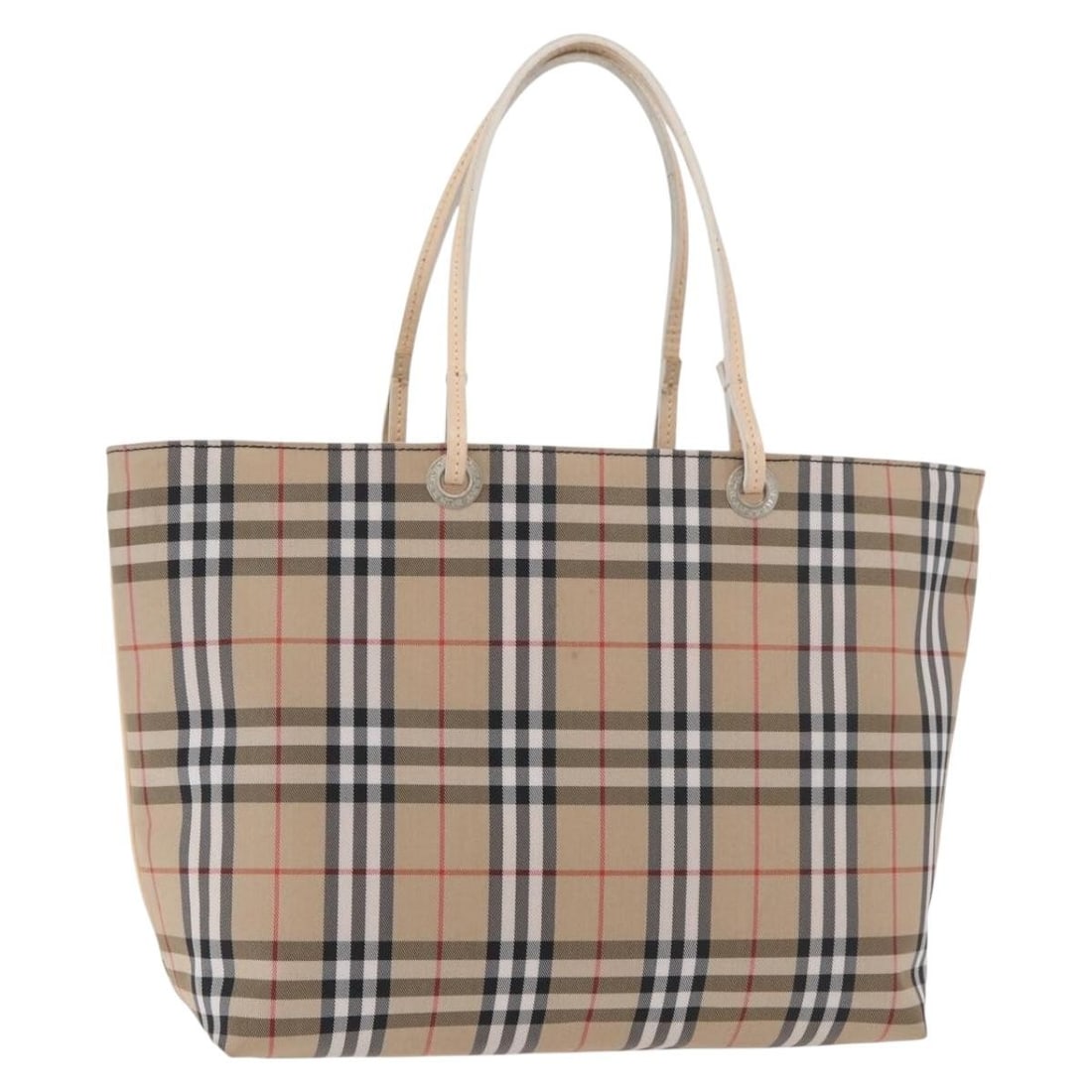 Burberry Nova Check Nylon Handbag Beige Silver Made in Italy: Burberry Nova Check Nylon Handbag Beige Silver Made in Italy Burberry Nova Check handbag in beige and silver nylon, designed for women and made in Italy. This authentic handbag is offered with reasona