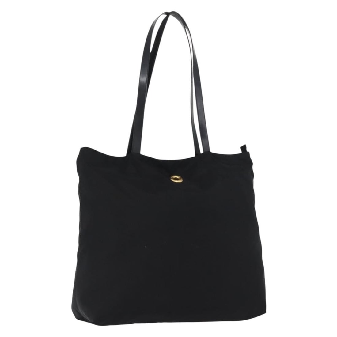 Celine Circle Logo Black Nylon Bag Made in Italy: Celine Circle Logo Black Nylon Bag Made in Italy A Celine Circle logo nylon bag in black, presented in good vintage condition with honest wear. The exterior shows some shape loss and corner rubbing. T
