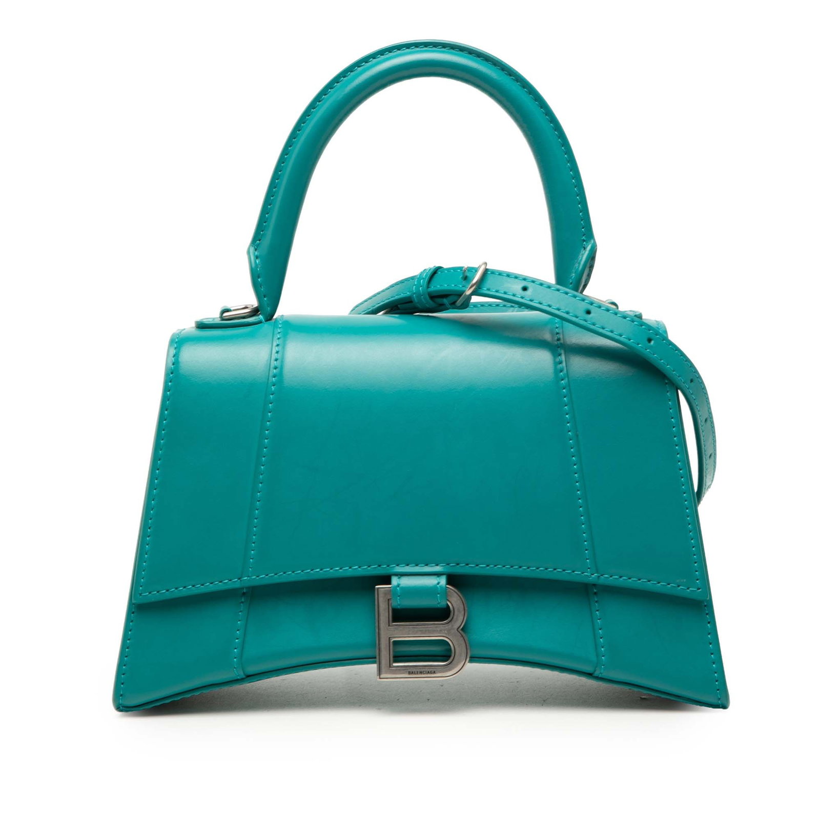 Balenciaga Hourglass blue leather top handle bag (1 of 8)