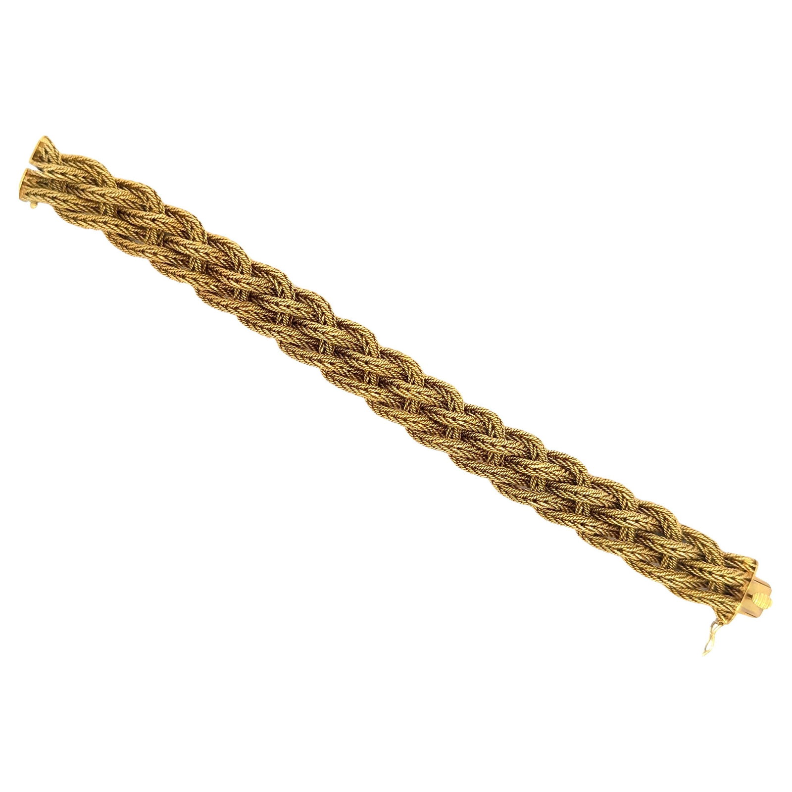 Harbor Diamonds 18k Yellow Gold Woven Braided Bracelet 77.7g: Harbor Diamonds 18k Yellow Gold Woven Braided Bracelet 77.7g This stunning 18 Karat Yellow Gold bracelet showcases a contemporary woven braided design, adding a touch of elegance to any outfit. Weighi