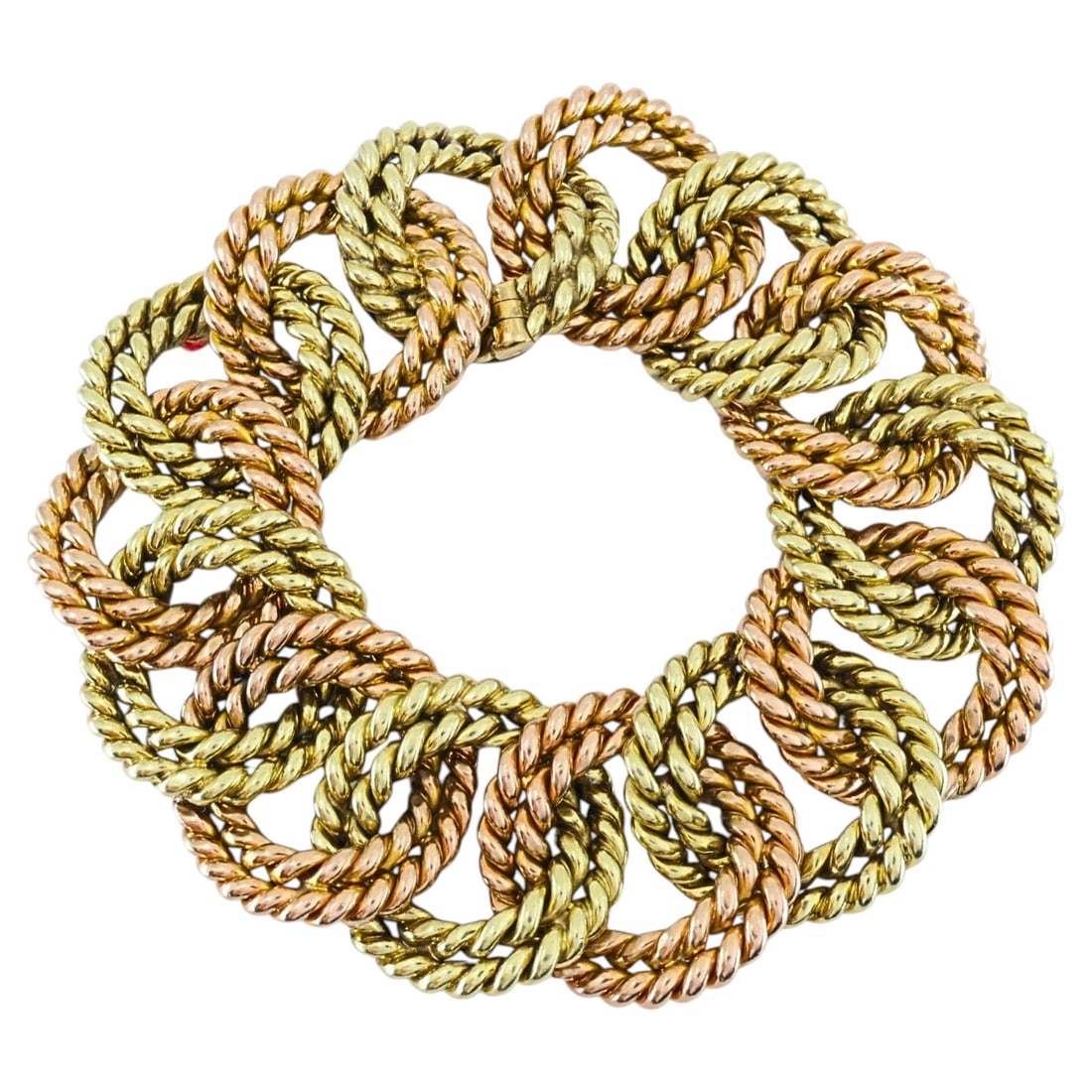 Vintage Verdura double rope link bracelet in 14k yellow and rose gold (1 of 9)