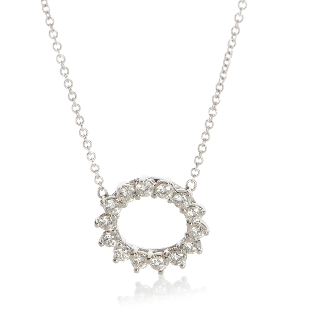 Tiffany & Co Open Circle Platinum Diamond Pendant with Box (1 of 5)
