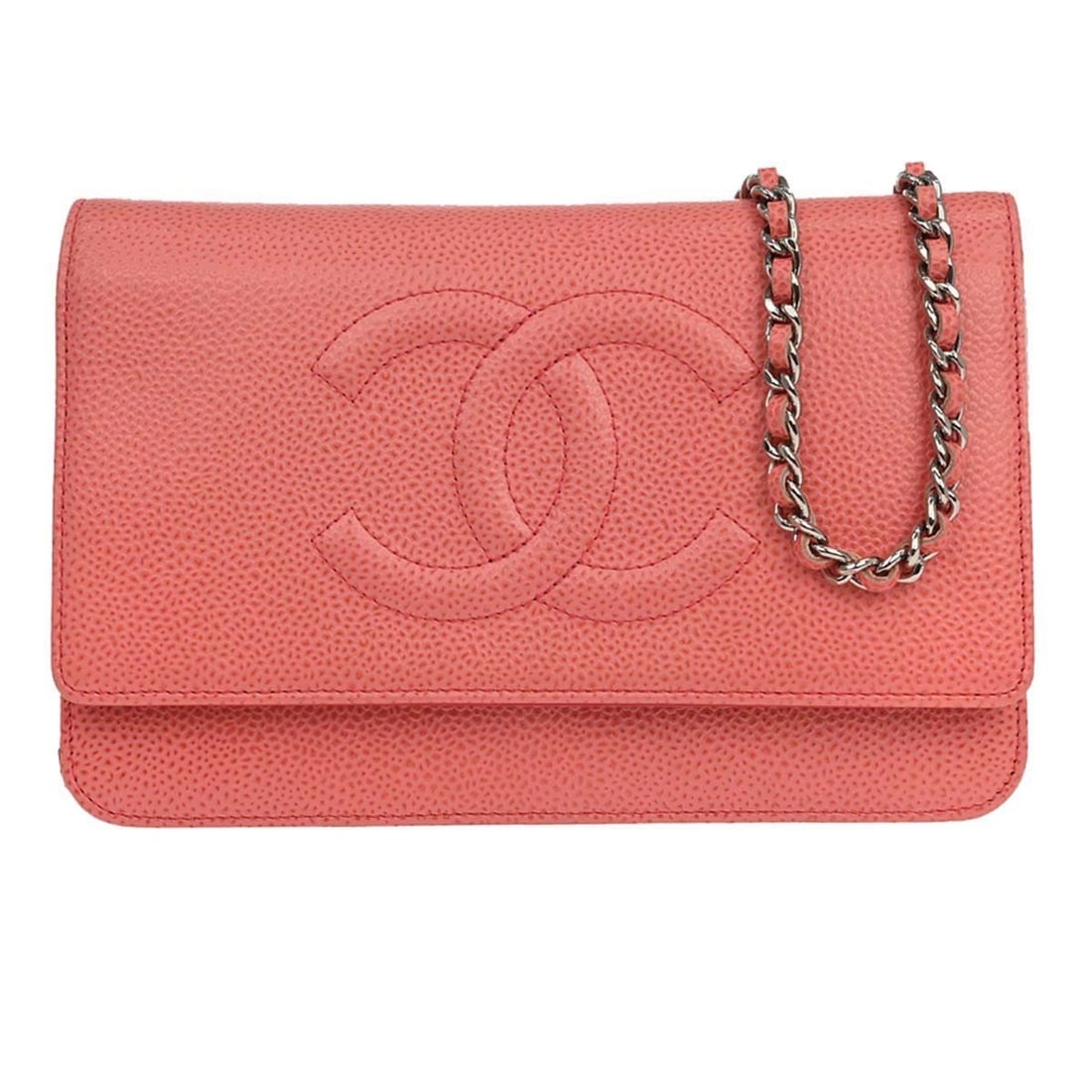 CHANEL Timeless WOC Wallet on Chain Pink Caviar Leather (1 of 18)
