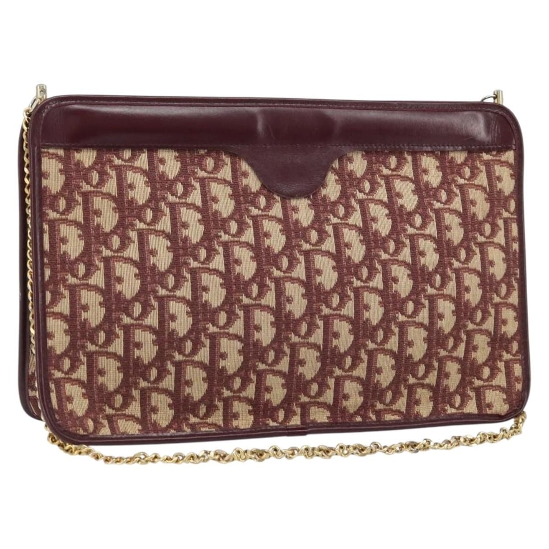 Christian Dior red Trotter canvas shoulder bag with chain strap: Christian Dior red Trotter canvas shoulder bag with chain strap Christian Dior Trotter Canvas Shoulder Bag in red and gold, made in France. This women's bag features Trotter Canvas exterior material a