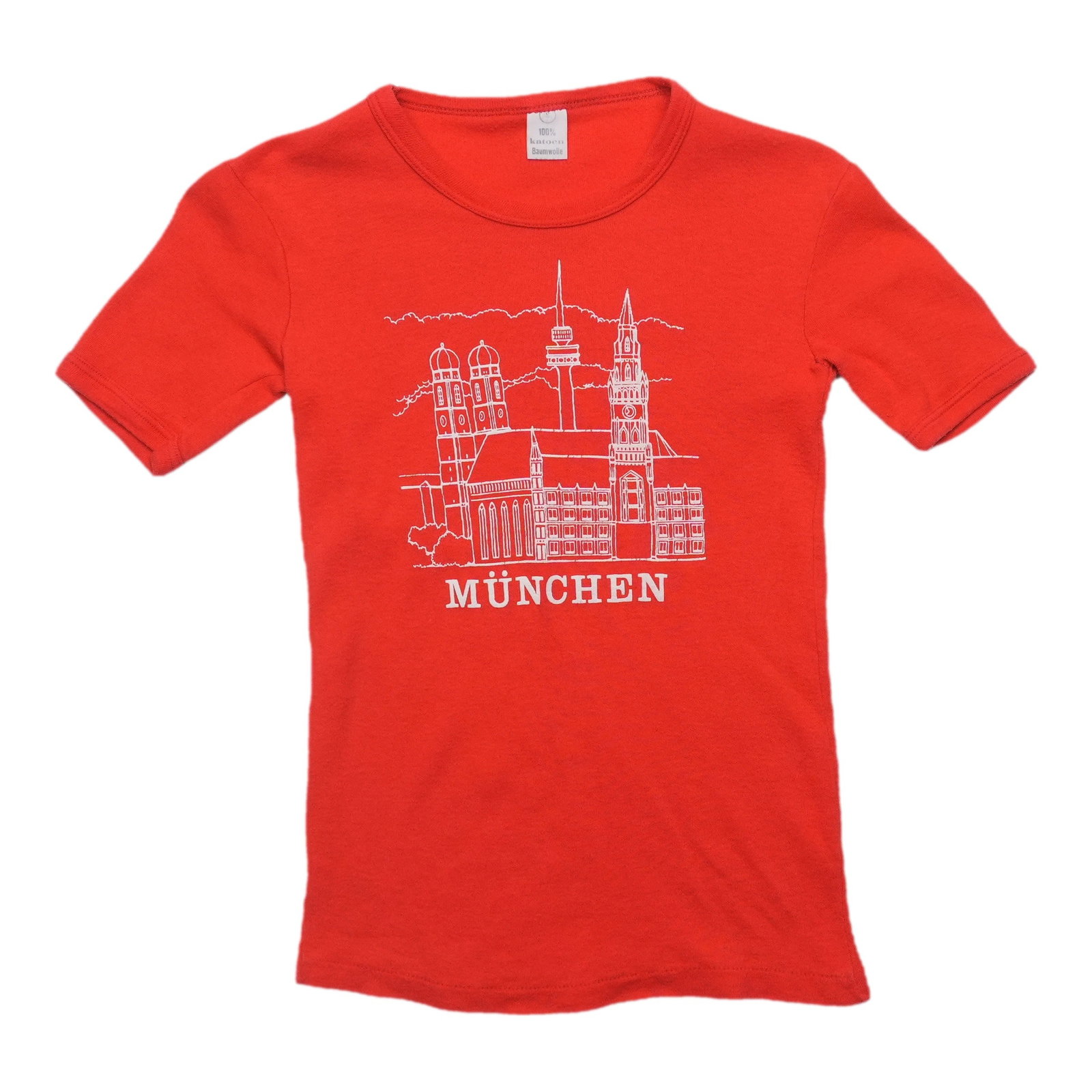 Red 1970s Munchen Germany souvenir cotton shirt: Red 1970s Munchen Germany souvenir cotton shirt Original vintage 1970s Munchen Germany souvenir shirt with a front graphic. This is a true vintage shirt, not a modern reproduction. Sizes vary, so meas