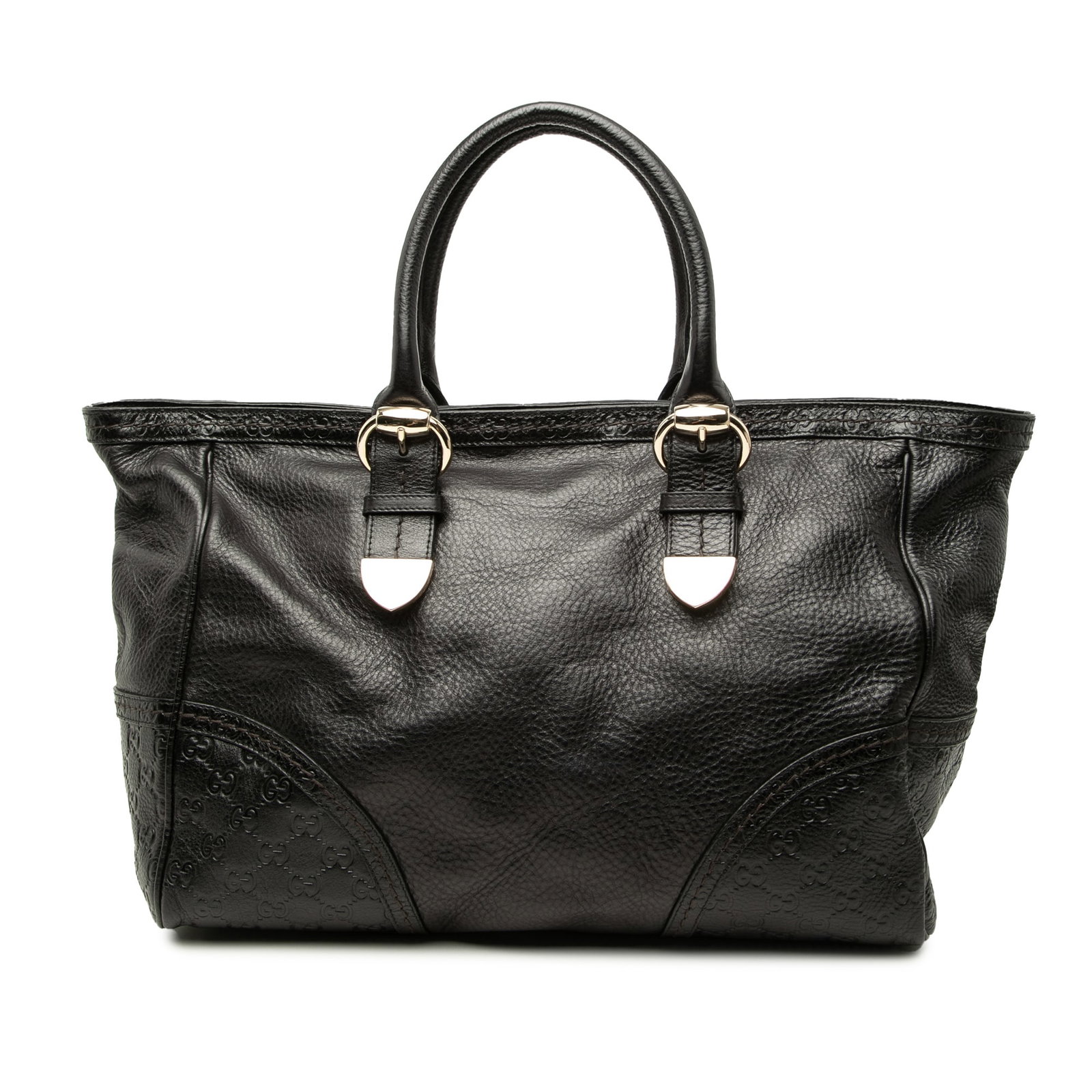 Gucci Signoria Tote in Black Guccissima Trimmed Calfskin (1 of 6)
