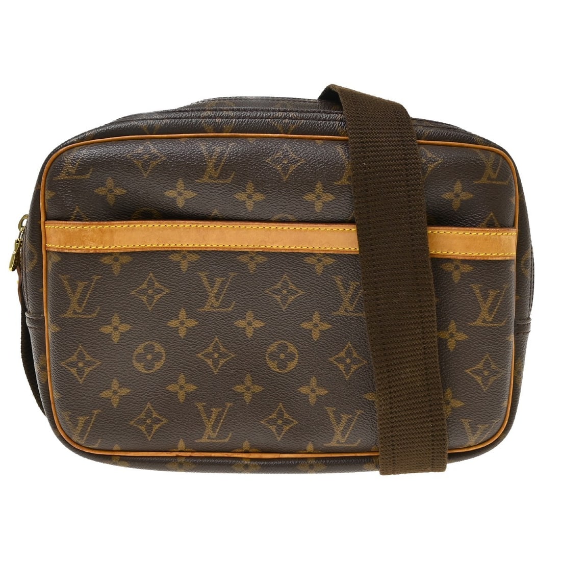 Louis Vuitton Reporter Unisex Monogram Canvas Shoulder Bag: Louis Vuitton Reporter Unisex Monogram Canvas Shoulder Bag Louis Vuitton Reporter Monogram shoulder bag in brown canvas with a unisex design. This piece is made in France and shows overall good condit