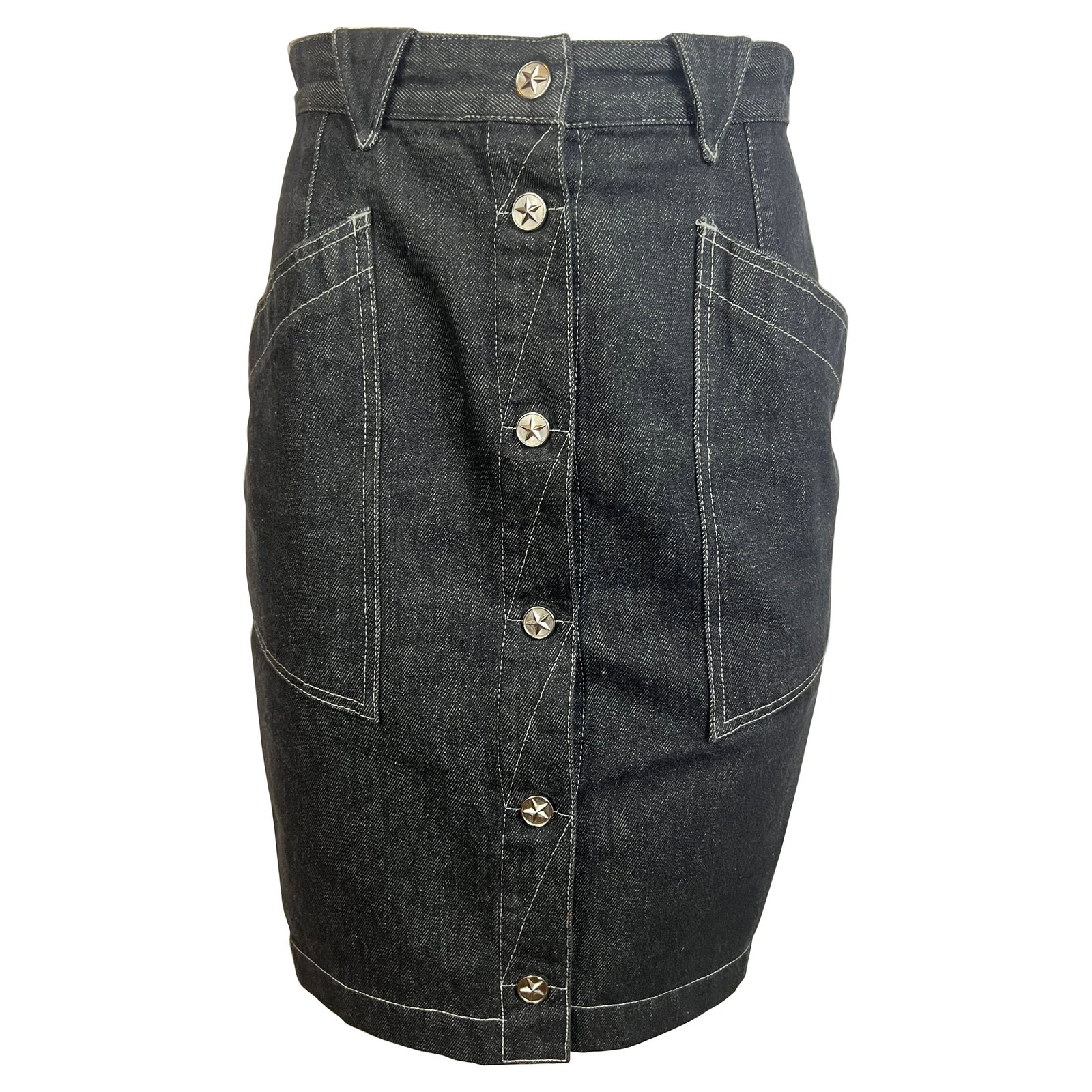 Thierry Mugler Jeans knee length denim skirt EU 42 (1 of 6)