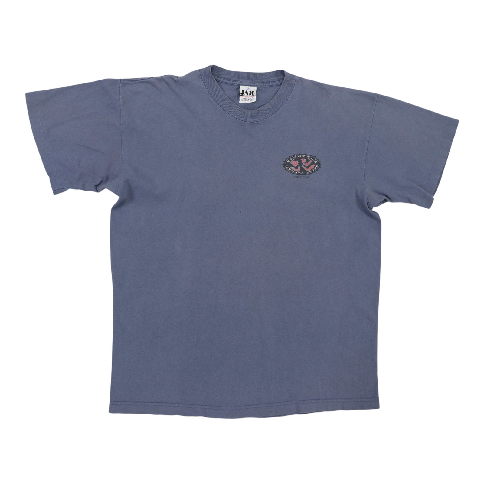Vintage Pennywise Blue Cotton T Shirt XL 1990s: Vintage Pennywise Blue Cotton T Shirt XL 1990s Authentic original vintage Pennywise shirt from the 1990s with front and back graphics. This blue 100% cotton shirt is tagged Extra Large and is describe